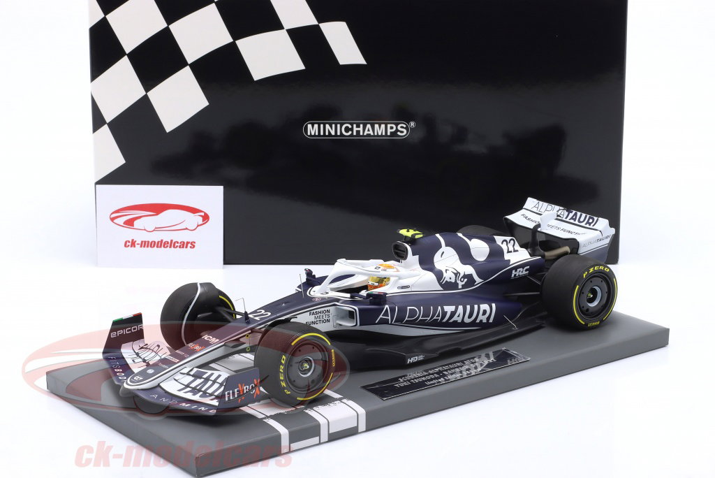 Minichamps 1:18 Yuki Tsunoda Alpha Tauri AT03 #22 8th Bahrain GP