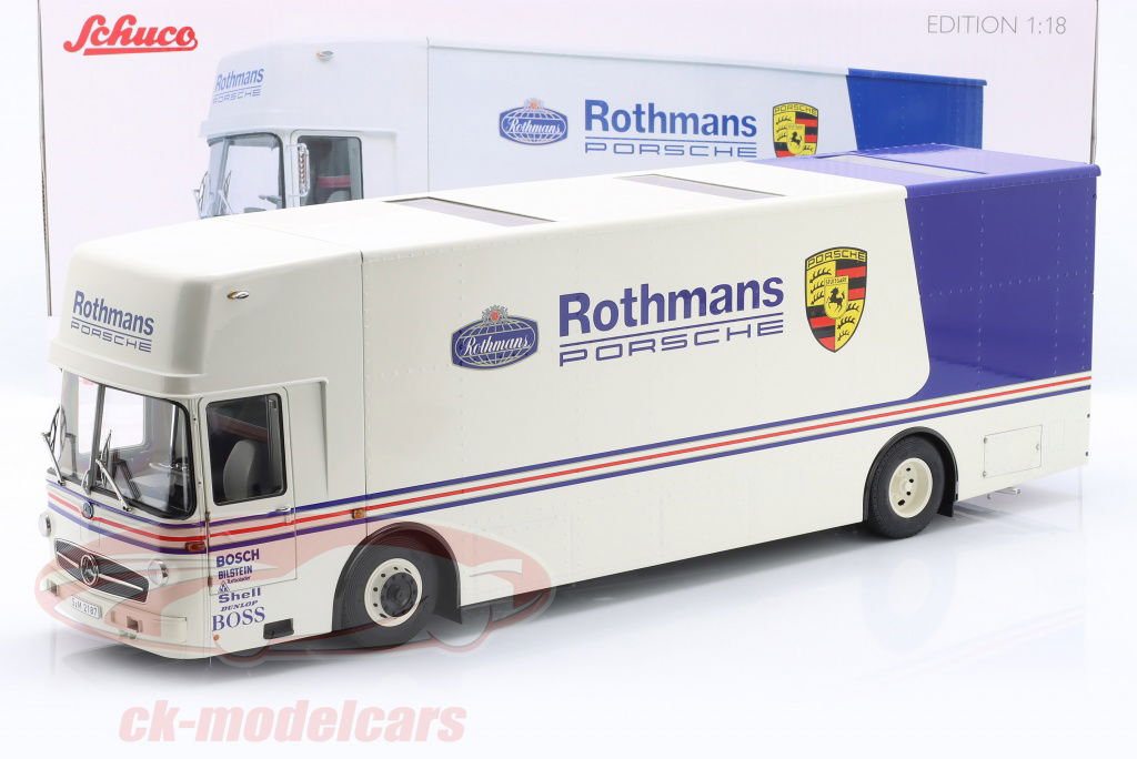 Schuco 1:18 Mercedes-Benz O 317 Race Car Transporter Rothmans