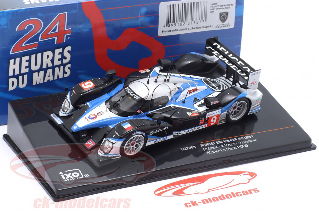 Ixo 1:43 Peugeot 908 HDi FAP #9 勝者 24h LeMans 2009 Brabham, Gene