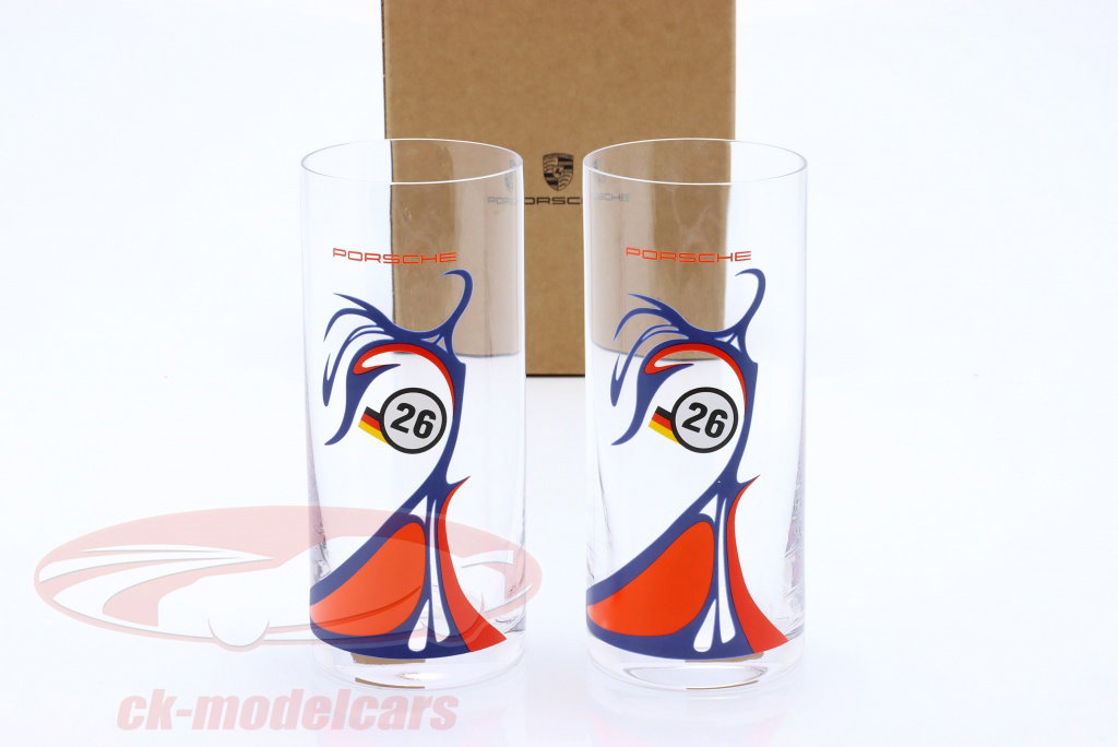 Porsche 911 GT1 #26 winner 24h LeMans 1998 long drink glasses 2er