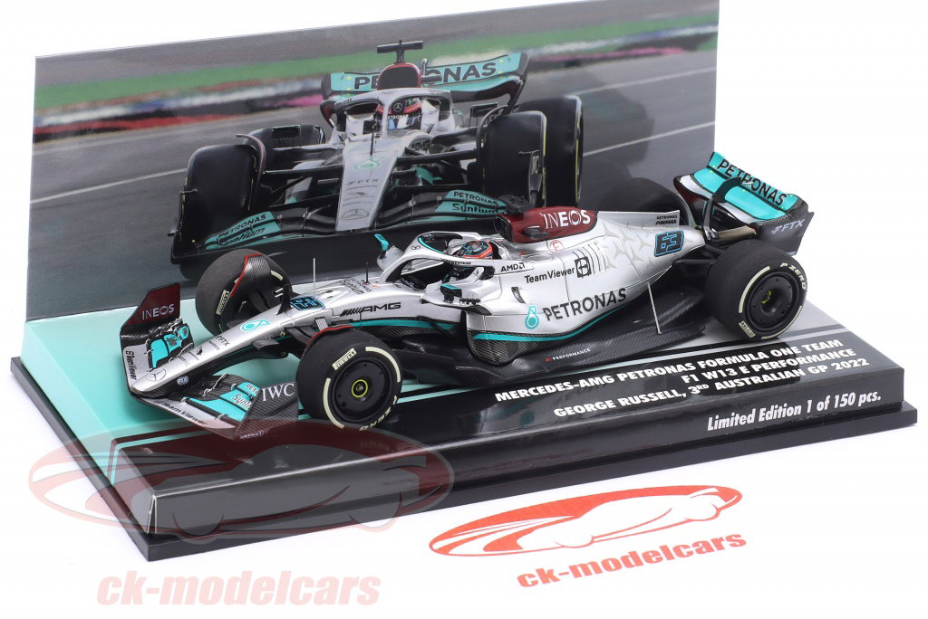 Minichamps 1:43 G. Russell Mercedes-AMG F1 W13 #63 3rd Australia