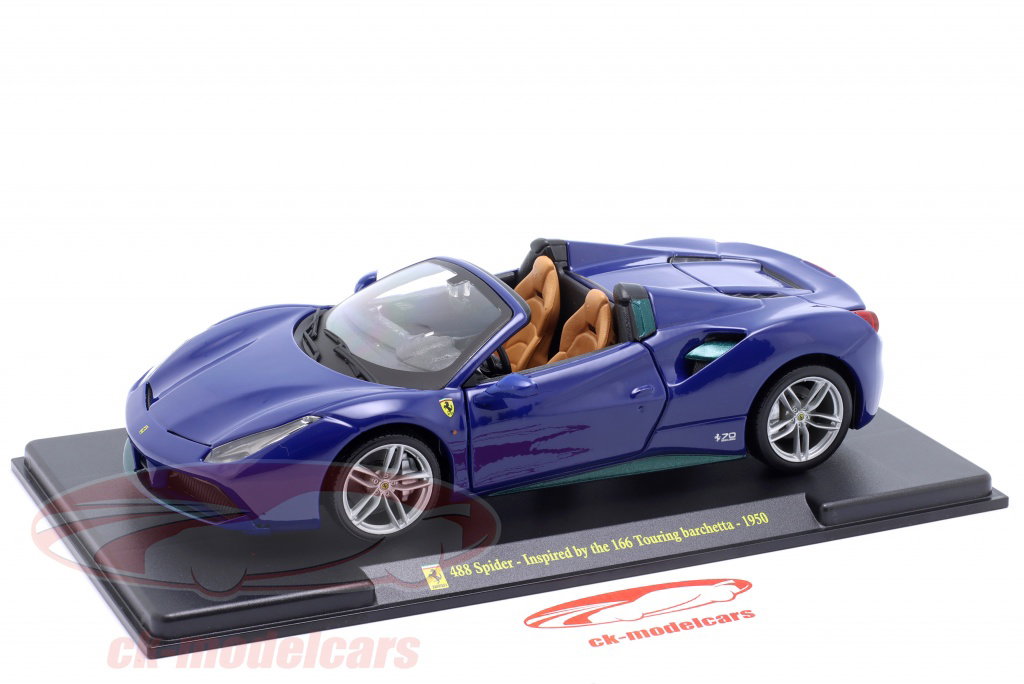 Bburago 1:24 Ferrari 488 Spider inspired by 166 Touring Barchetta