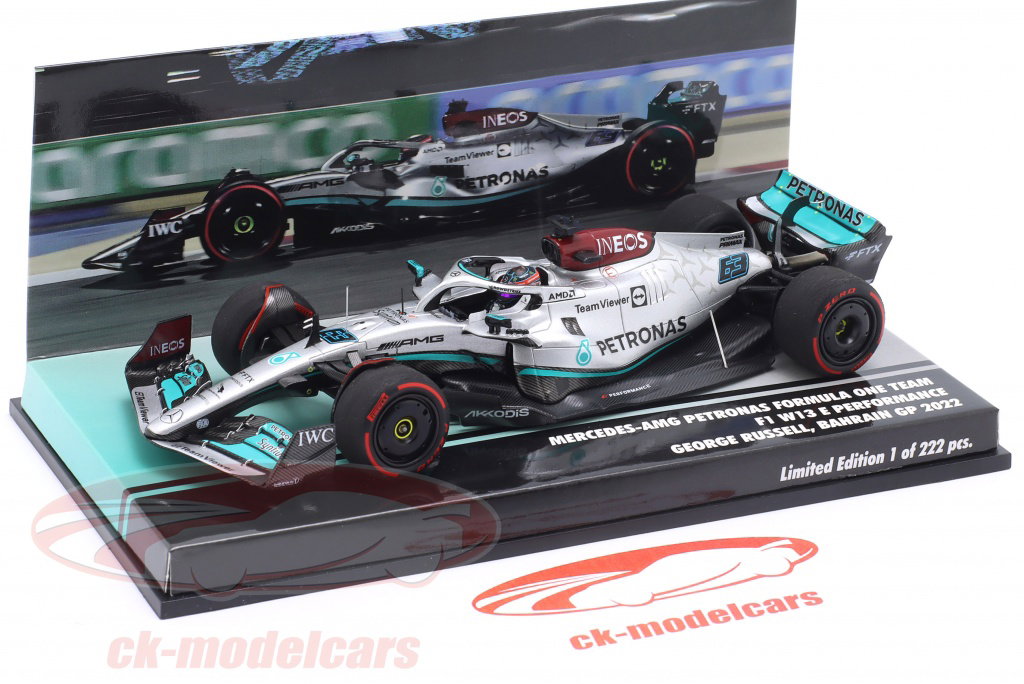 Minichamps 1:43 G. Russell Mercedes-AMG F1 W13 #63 4th Bahrain GP