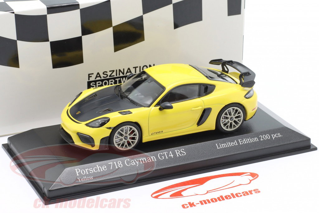 Minichamps 1:43 Porsche 718 (982) Cayman GT4 RS 2021 yellow