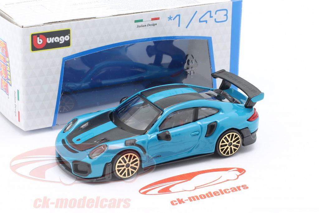 Bburago 1:43 Porsche 911 GT2 RS Construction year 2018 blue