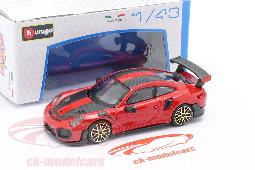 Bburago 1:43 Porsche 911 GT2 RS year 2018 red / black 18-30388