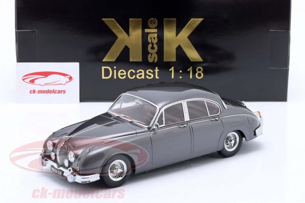 Jaguar MK II 3.8 LHD 1959 – Miniature KK-Scale 1/18 – Gris Foncé – Métal