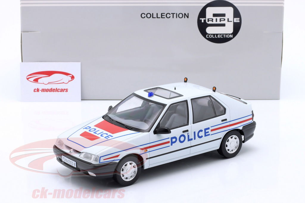 Triple9 1:18 Renault 19 Police France year 1994 arctic white T9