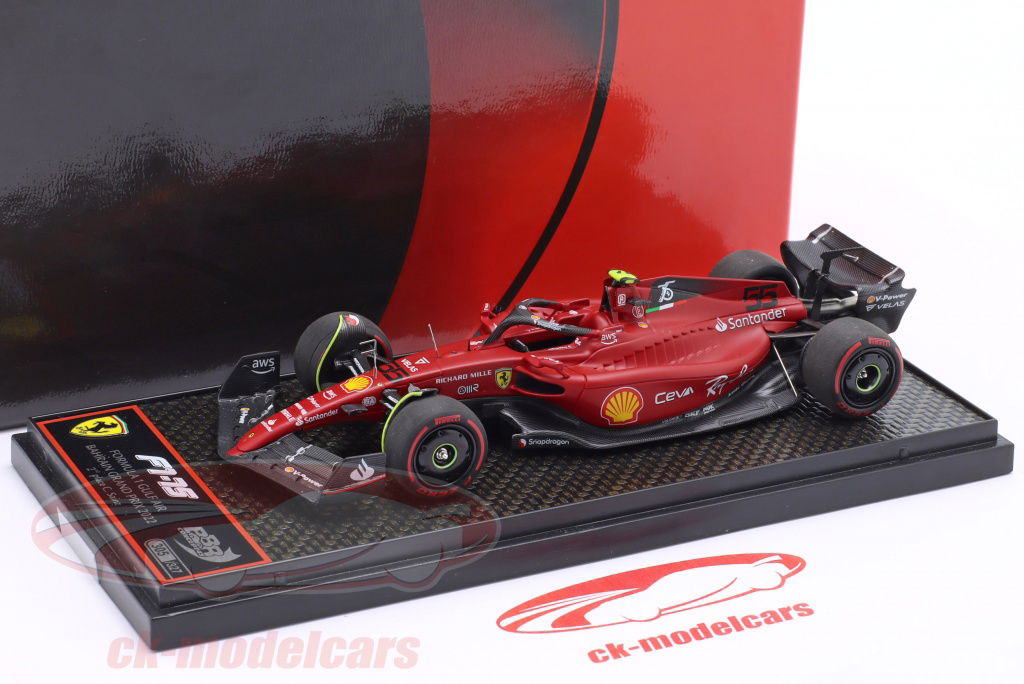 BBR Models 1:43 Carlos Sainz Jr. Ferrari F1-75 #55 2nd Bahrain GP