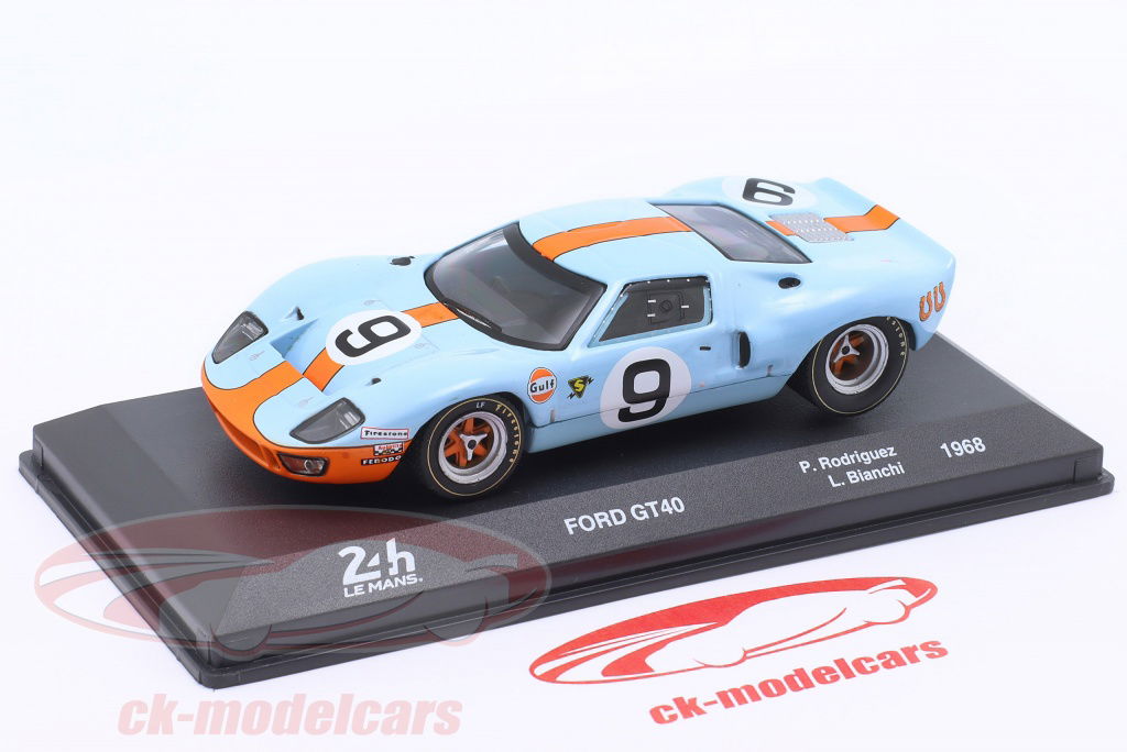 Altaya 1:43 Ford GT40 Gulf #9 勝者 24h LeMans 1968 Rodriguez