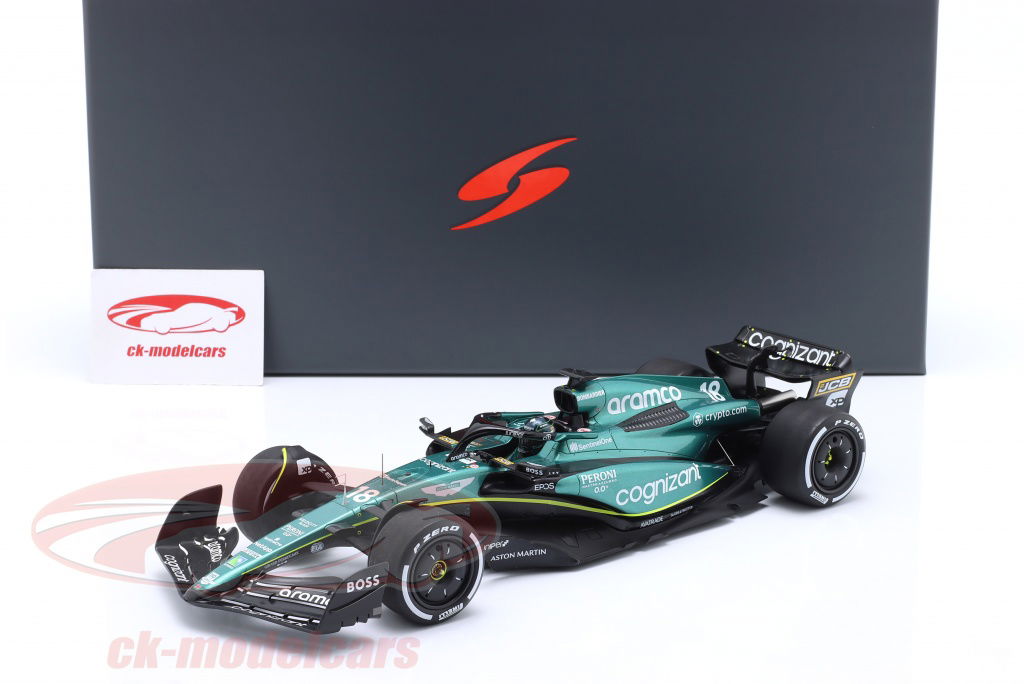 スパーク　Aston Martin AMR23 1/18 Spark 1:18 Lance Stroll Aston Martin AMR23 #18 6th Bahrain
