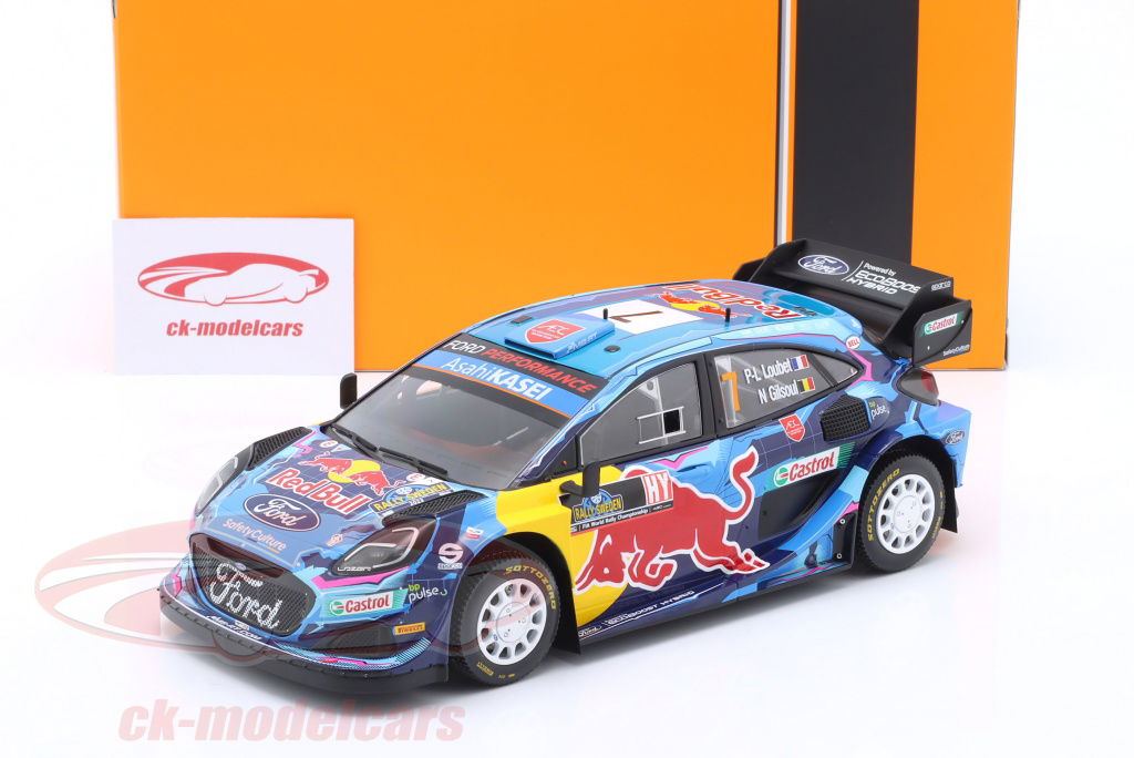 1/18　トップスピード　フォード　Puma Rally1　#19 レッドブル Ixo 1:18 Ford Puma Rally1 #7 6位 Rallye スウェーデン 2023 Loubet