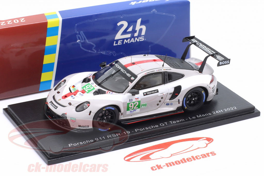 【Spark Model】Porsche 911 RSR 24H Le Mans Spark 1:43 Porsche 911 RSR #92 24h LeMans 2022 Porsche GT Team