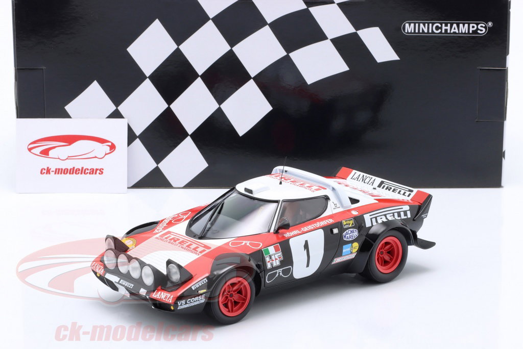 ミニカー 1/18 WRC ランチア・ストラトス(ライト点灯モデル) Minichamps 1:18 Lancia Stratos HF #1 勝者 ザールラント Rallye 1978