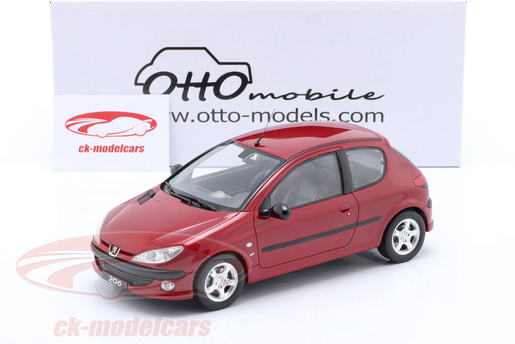 Ottomobile 1:18 Peugeot 206 S16 year 1999 red OT1039 model car