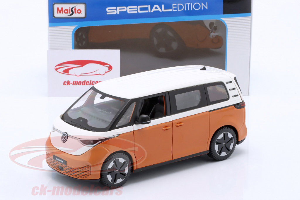 Maisto 1:24 Volkswagen VW ID. Buzz 建設年 2023 オレンジ / 白