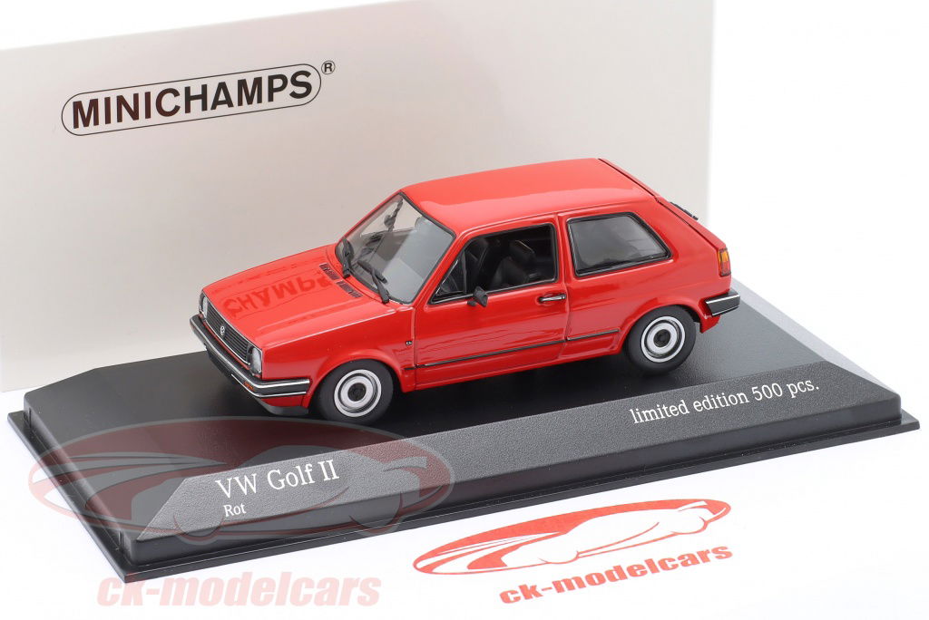 Minichamps 1:43 Volkswagen VW Golf II 建設年 1985 赤 943054103
