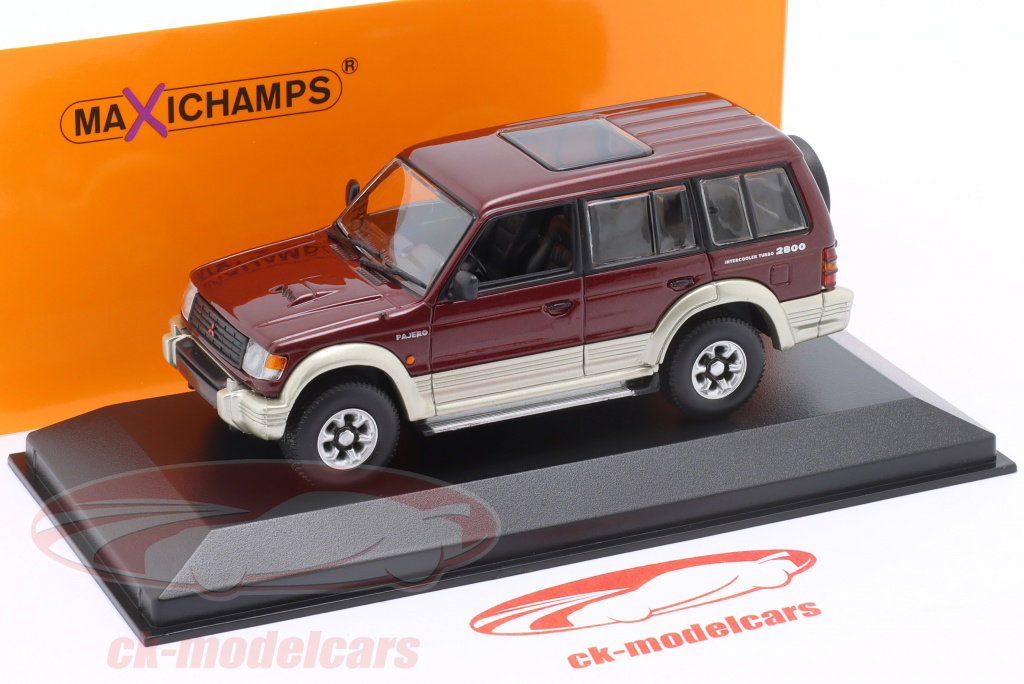 Minichamps 1:43 Mitsubishi Pajero LWB 建設年 1991 暗赤色