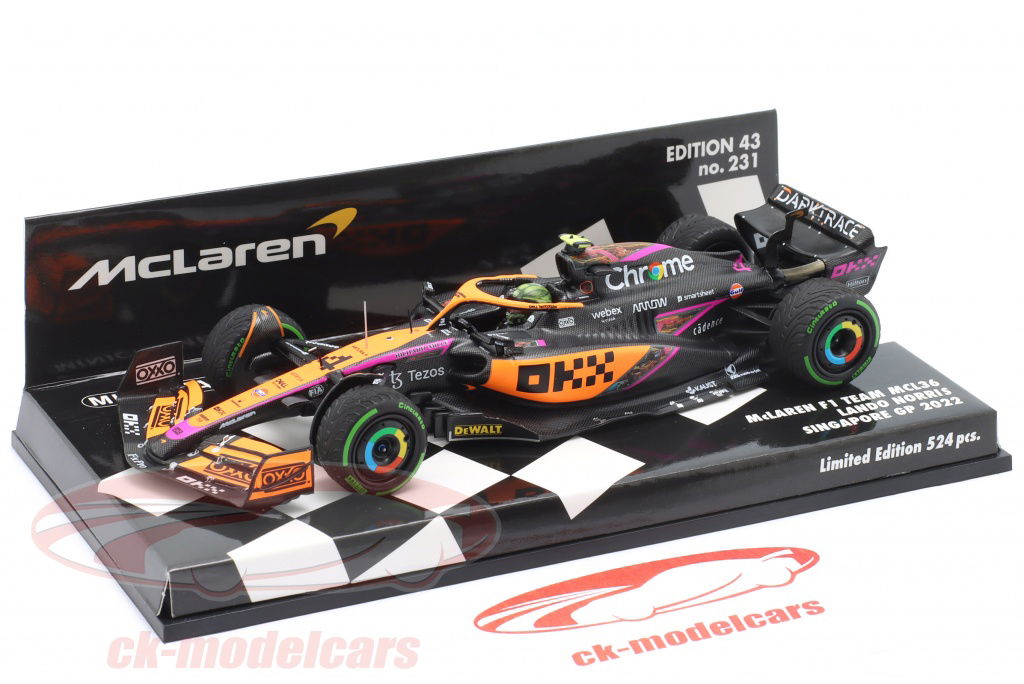 Minichamps 1:43 Lando Norris McLaren MCL36 #4 4th Singapore