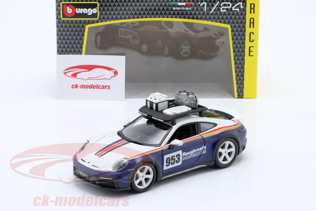 Bburago 1:24 Porsche 911 (992) Dakar #953 Roughroads Rallye
