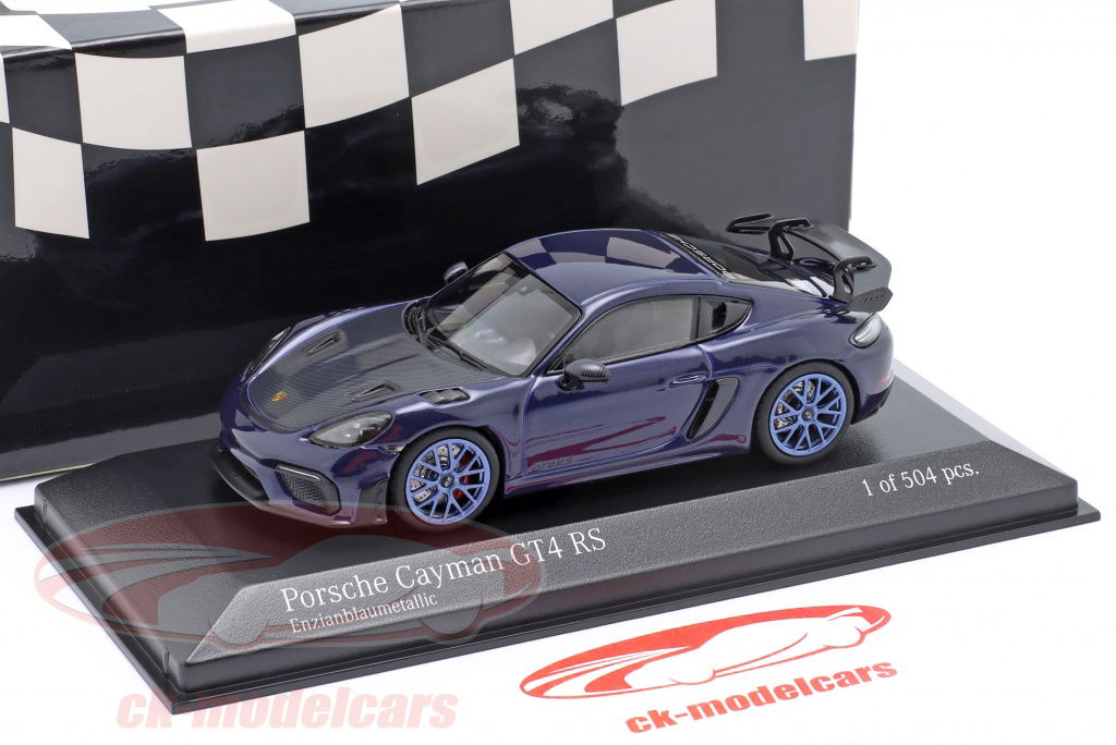 Minichamps 1:43 Porsche 718 (982) Cayman GT4 RS 2021 gentian blue