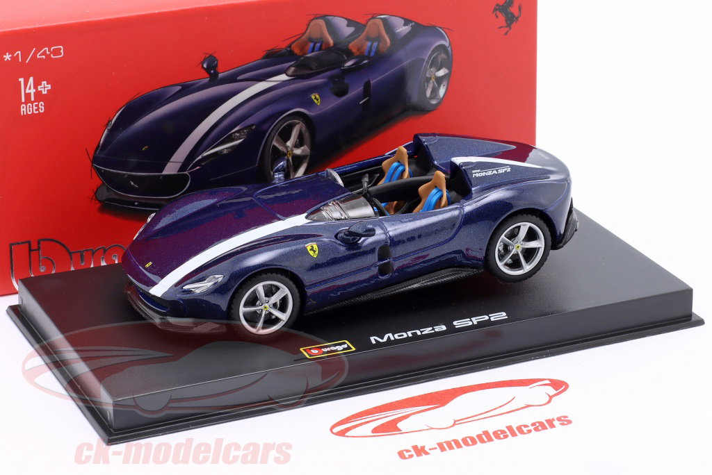 Bburago 1:43 Ferrari Monza SP2 year 2018 - 2022 dark blue