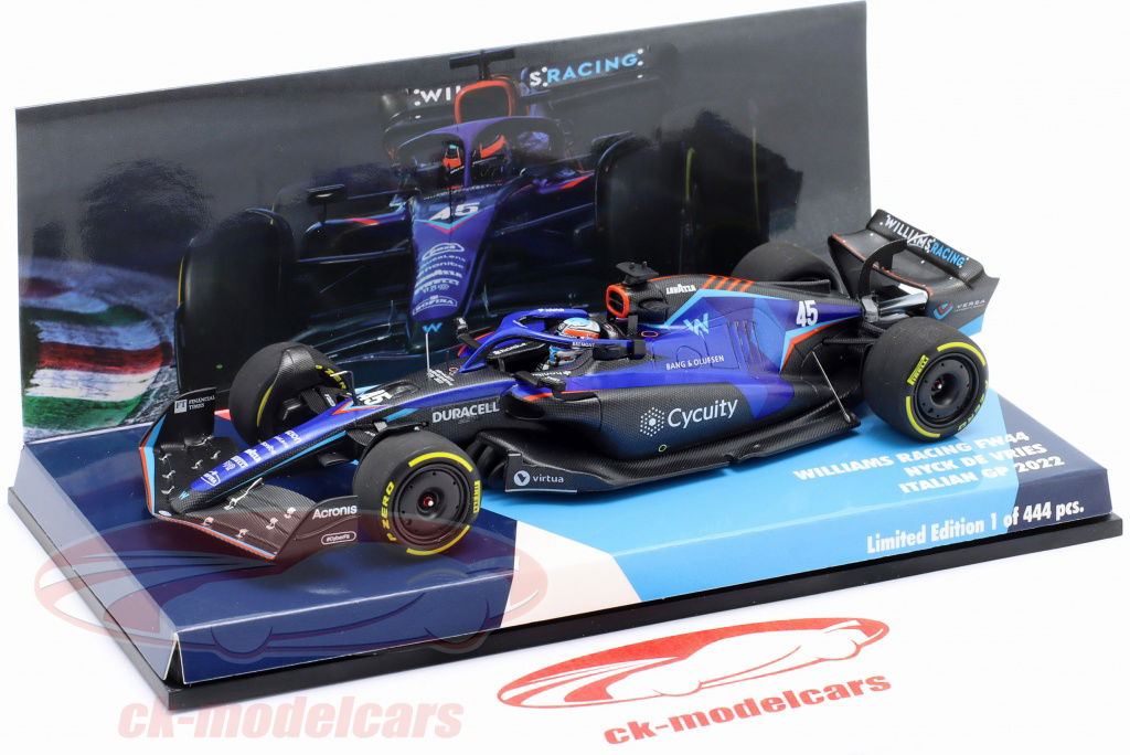 PMA 1/43 ウィリアムズ F1 FW44 デ フリース 2022 イタリア Minichamps 1:43 N. de Vries Williams FW44 #45 Italian GP