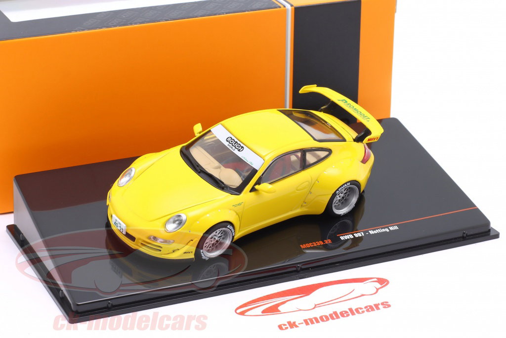 Ixo 1:43 Porsche 911 (997) RWB Rauh-Welt Notting Hill yellow