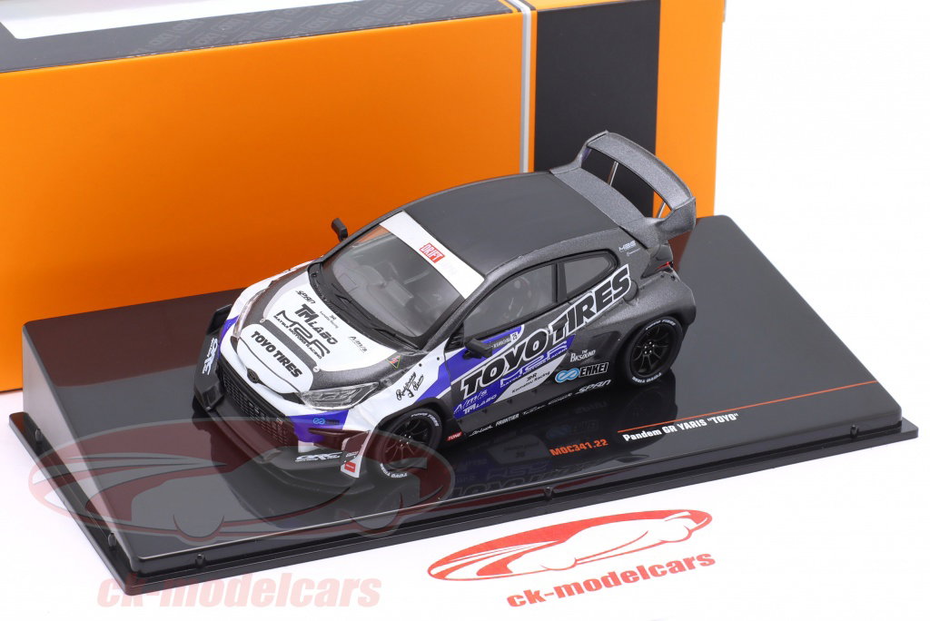 Tarmac Works 1:64 Pandem Toyota GR Yaris 'TOYO TIRES' - Gray Diecast Model