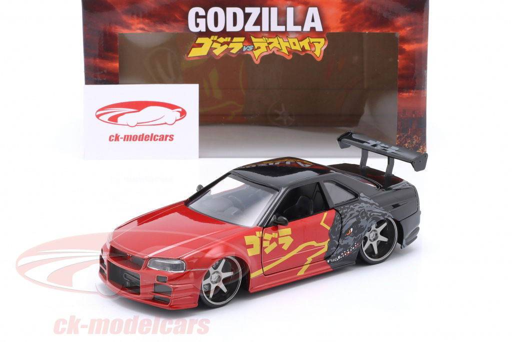 Jadatoys 1:24 Nissan Skyline GT-R (R34) 2002 Godzilla vs