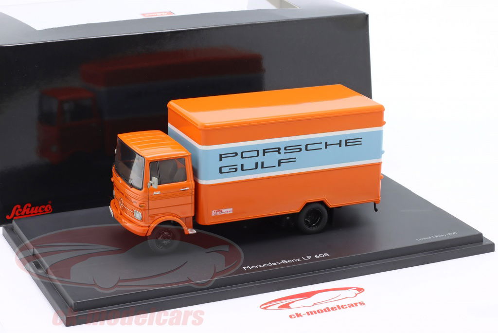 Schuco 1:43 Mercedes-Benz LP 608 Box Truck Porsche Gulf