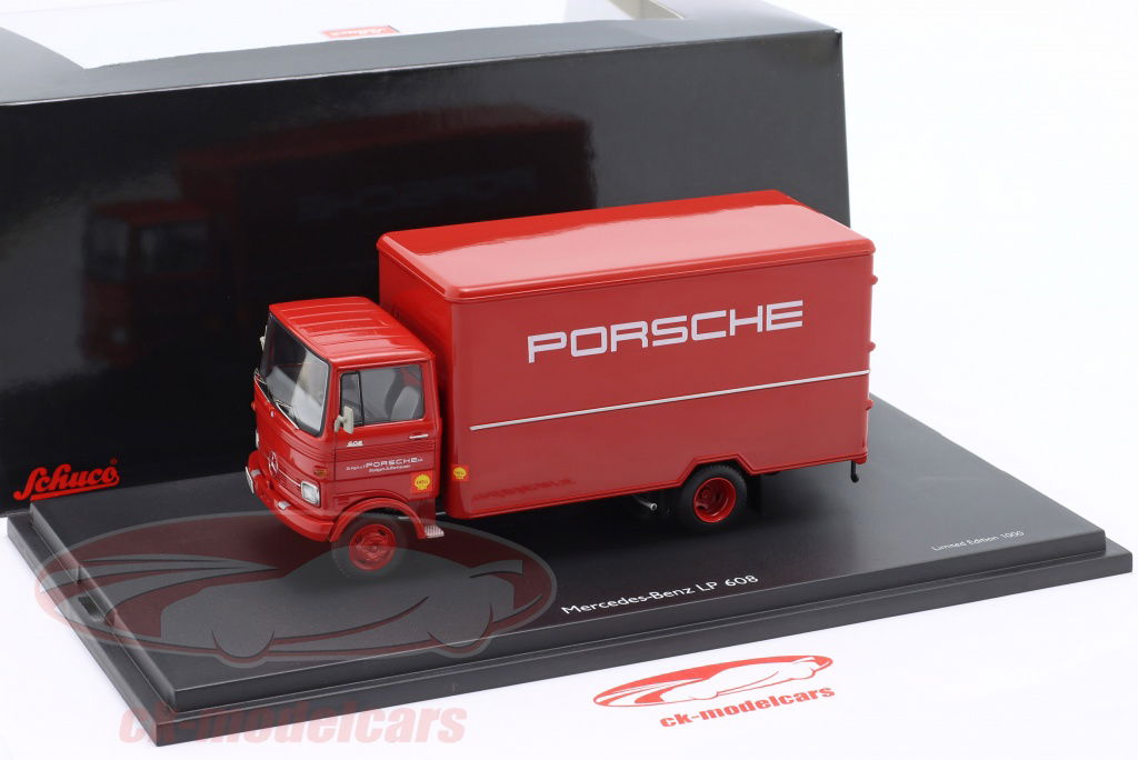 Schuco 1:43 Mercedes-Benz LP 608 box truck Porsche 03521