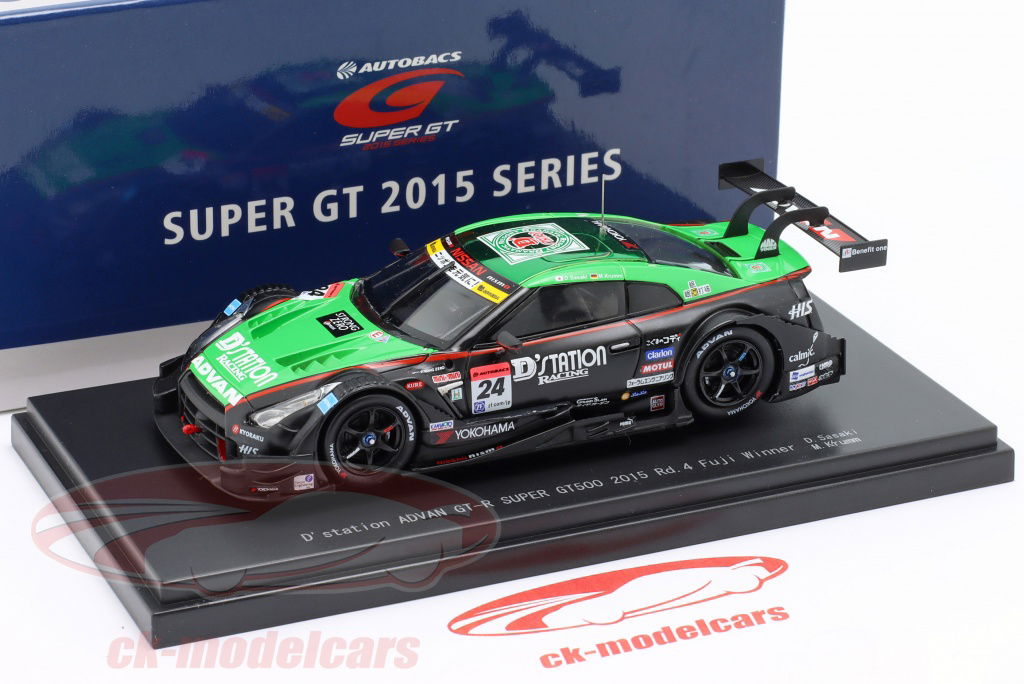 ミニカー　1/43 D`station ADVAN GT-R SUPER GT500 2015 Rd.4 Fuji Winner #24 [45280] Amazon | エブロ 1/43 D'station ADVAN GT-R SUPER GT500 2015