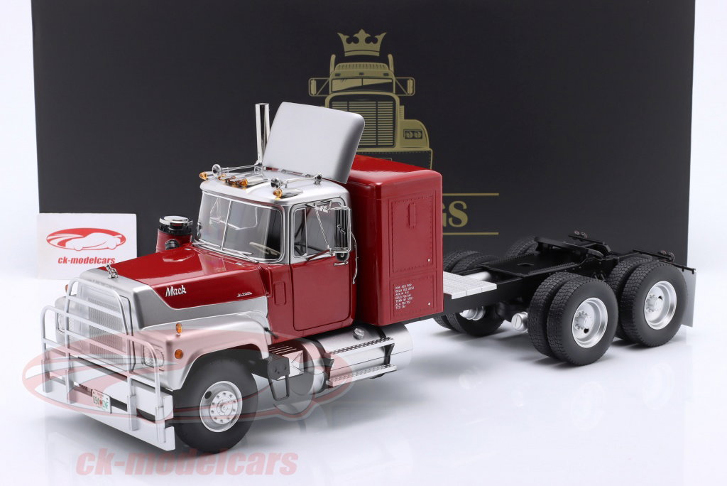 Camion Miniature ROAD-KINGS 1/18 – Mack RL700L Tractor 3 Essieux 1974, Rouge Et Argent