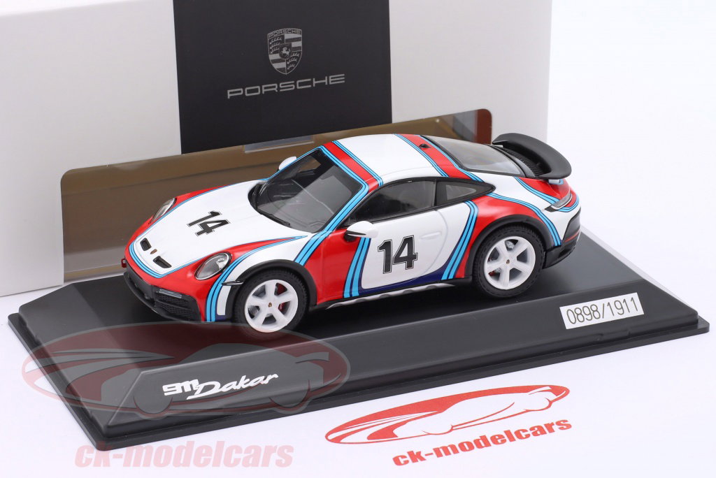 Spark 1:43 Porsche 911 (992) Dakar #14 Rallye 1978 Martini Livery