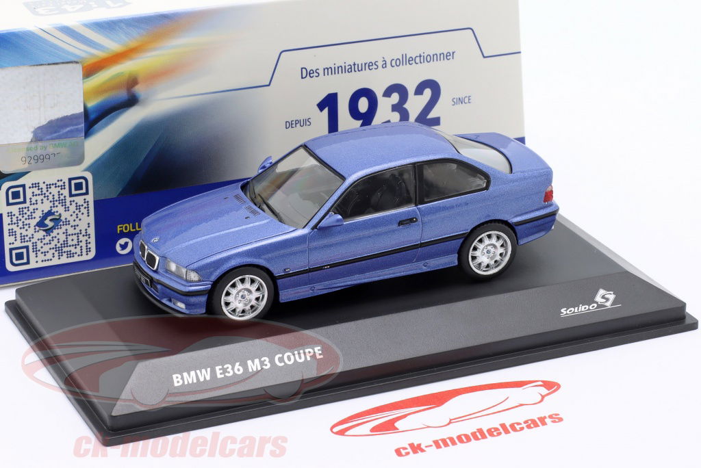 BMW M3 Coupe ダークブルー 1/43 Solido 1:43 BMW M3 (E36) Coupe year 1999 Estoril blue