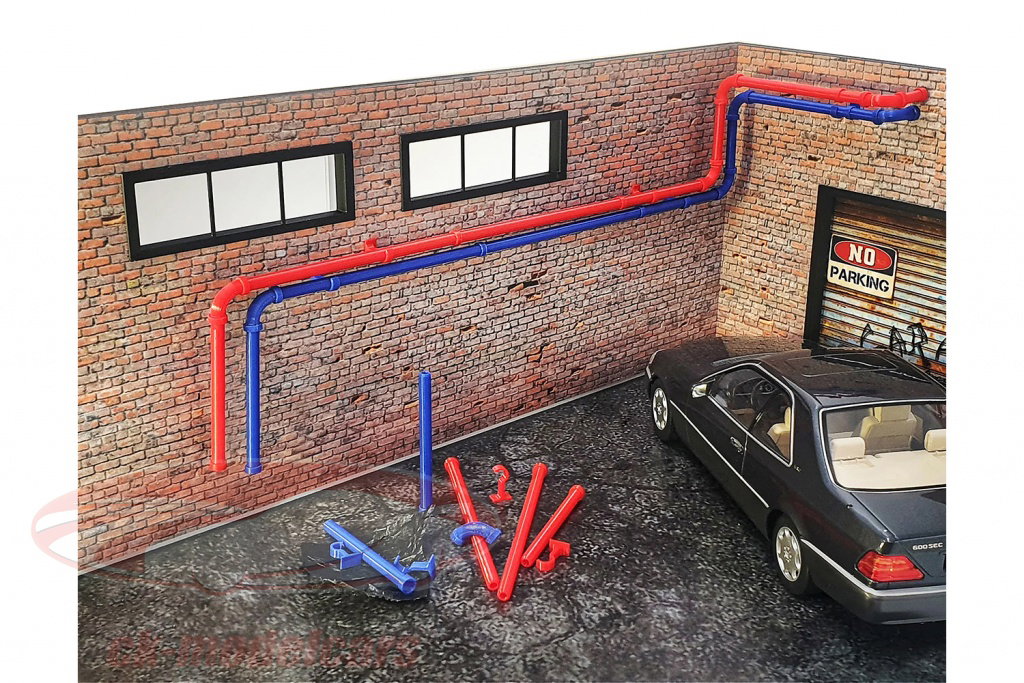 Dioramatoys 1:18 Diorama 水道管 Kit 青 / 赤 / 1:24 DT32418 モデル