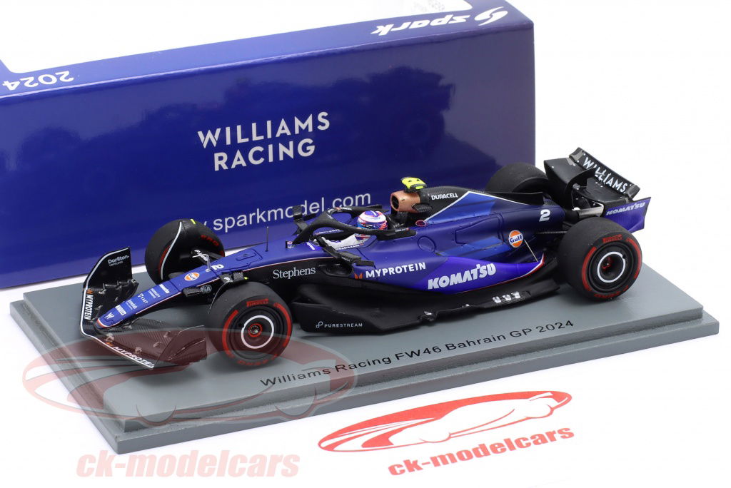 Williams Racing FW46 バーレーンGP 2024 1/43 1/43 Spark 2024 Formula 1 Logan Sargeant Williams FW46 #2