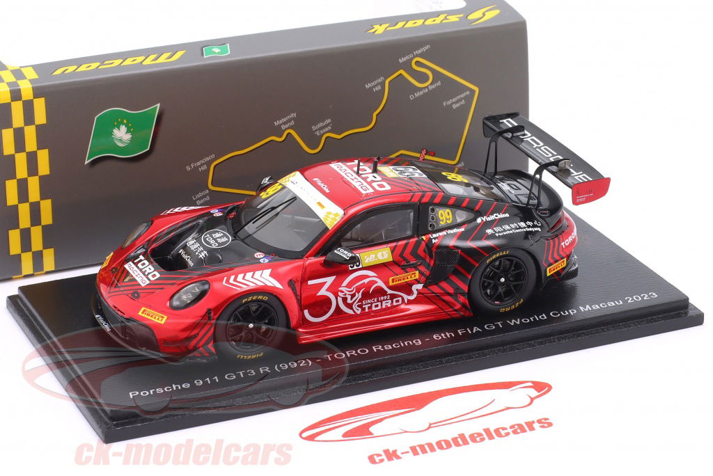 ミニカー Spark 1/43 Porsche 911GT3R 992 Macau #15 Spark 1:43 Limit #006/ Porsche 911 (992) GT3 R #99 6th FIA