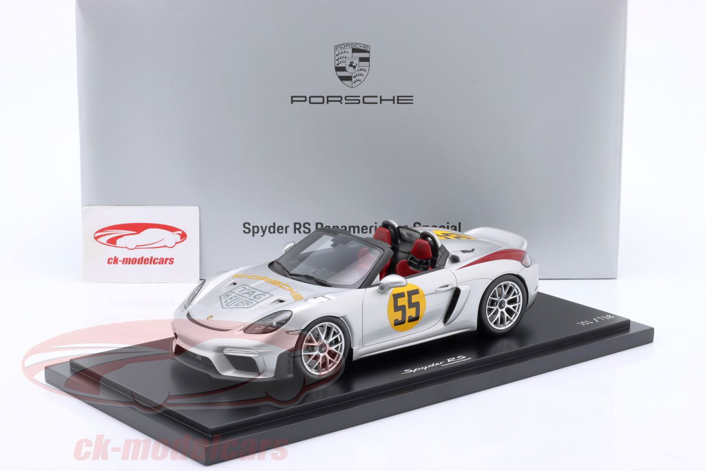 Spark 1:18 Porsche 718 (982) Spyder #55 Tribute Carrera