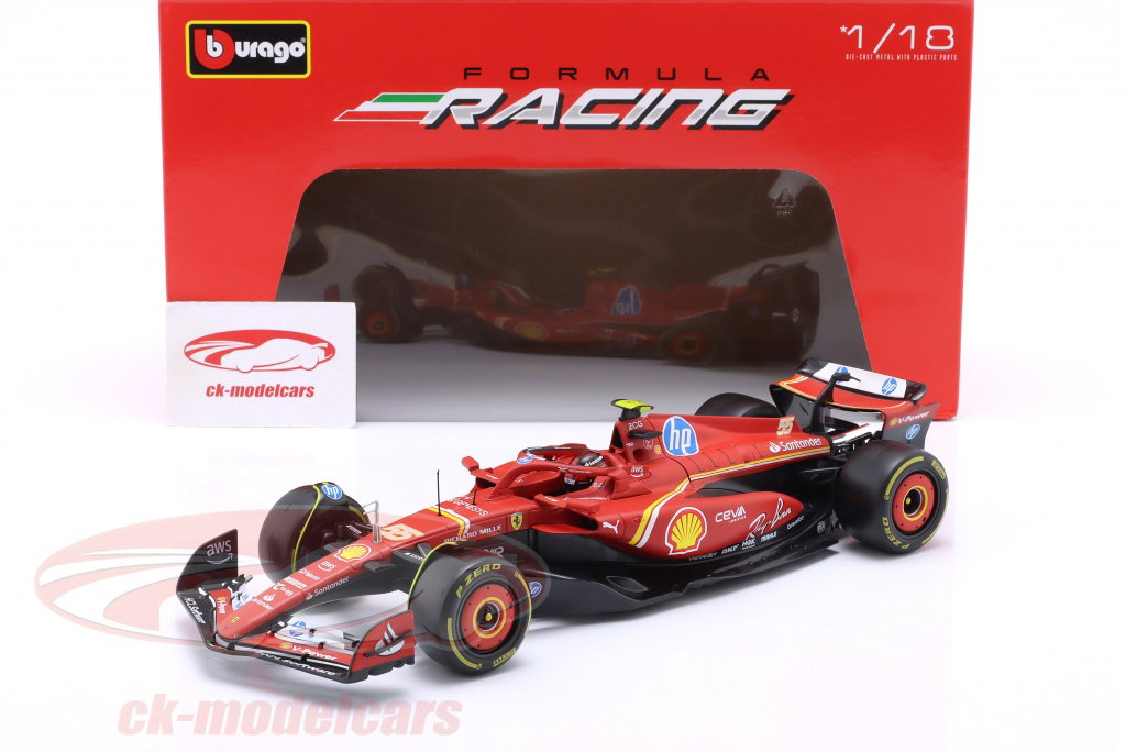 Bburago 1:18 Carlos Sainz jr. Ferrari SF-24 #55 Formula 1 2024 18