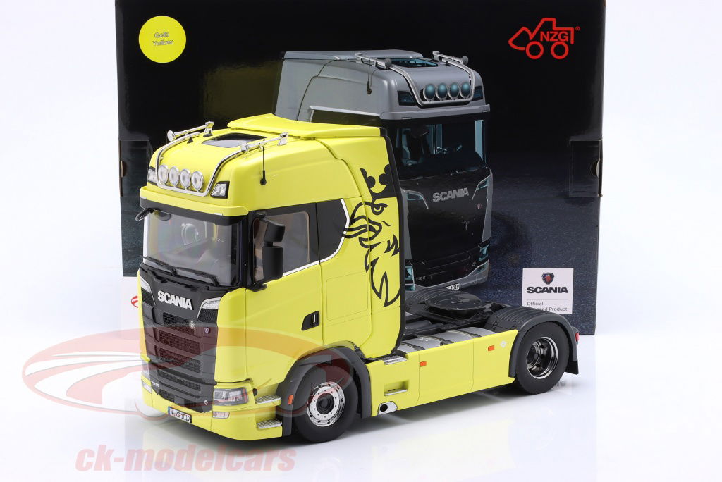 NZG 1:18 Scania V8 730S 4x2 tractor unit yellow LX101900060