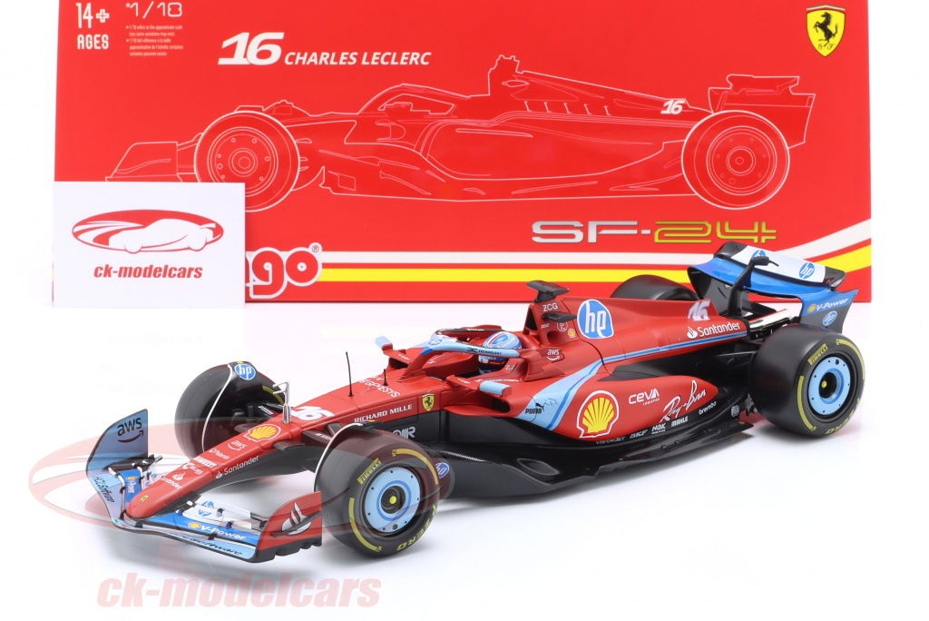 Bburago 1:18 Charles Leclerc Ferrari SF-24 #16 3位 Miami GP 式 1