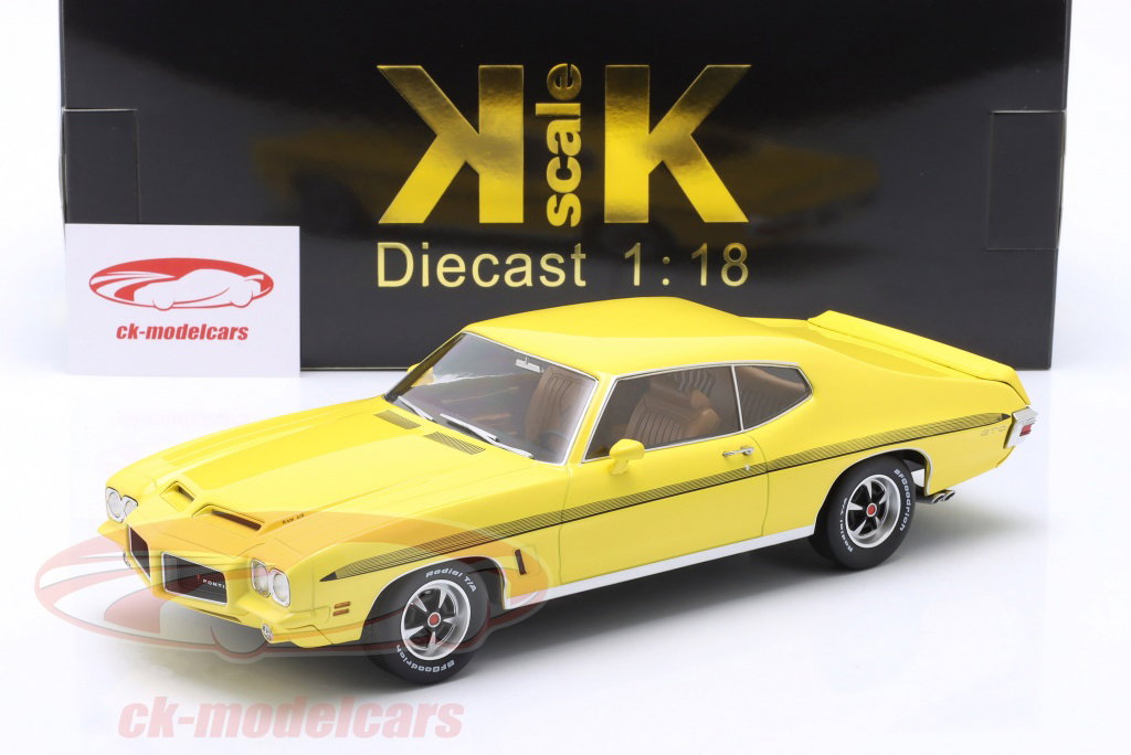 KK-Scale Pontiac LeMans GTO 1972 Jaune 1/18 – Miniature De Collection En Métal