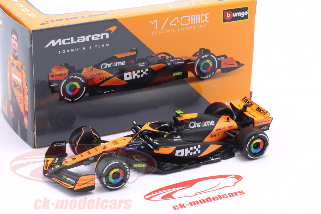 Bburago 1:43 Lando Norris McLaren MCL38 #4 Winner Miami GP Formula