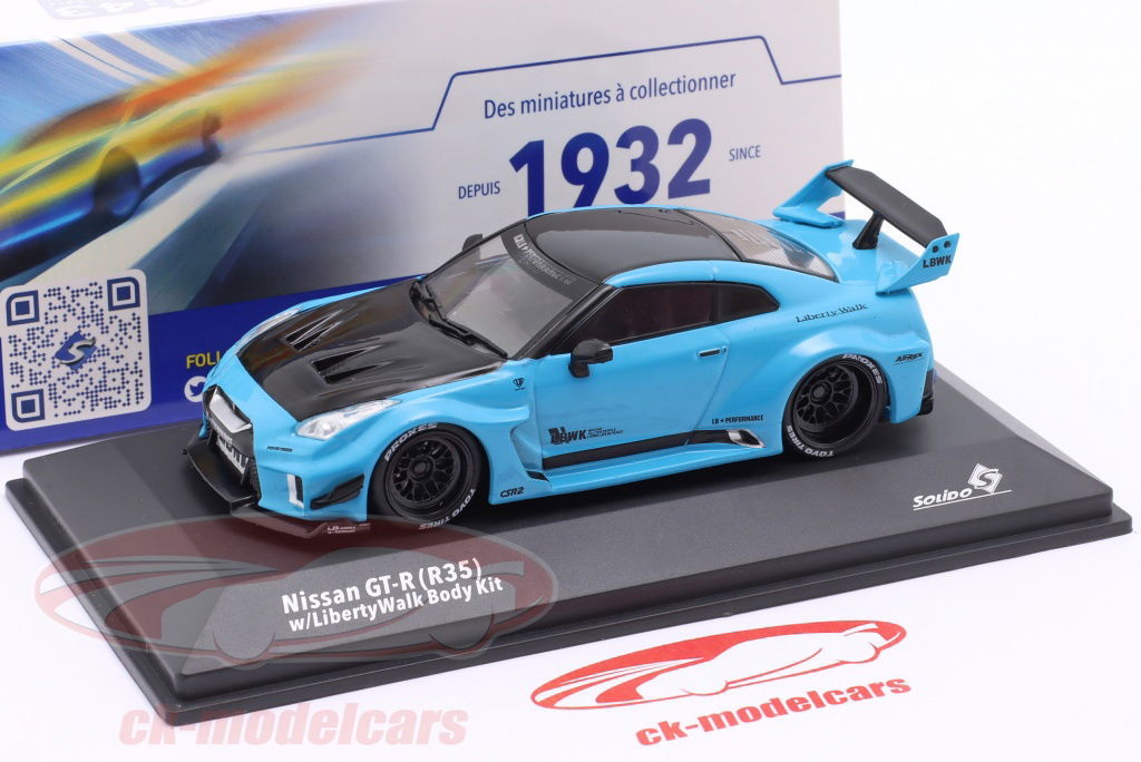 Solido 1:43 Nissan GT-R (R35) LBWK Body-Kit 2019 青 S4311209