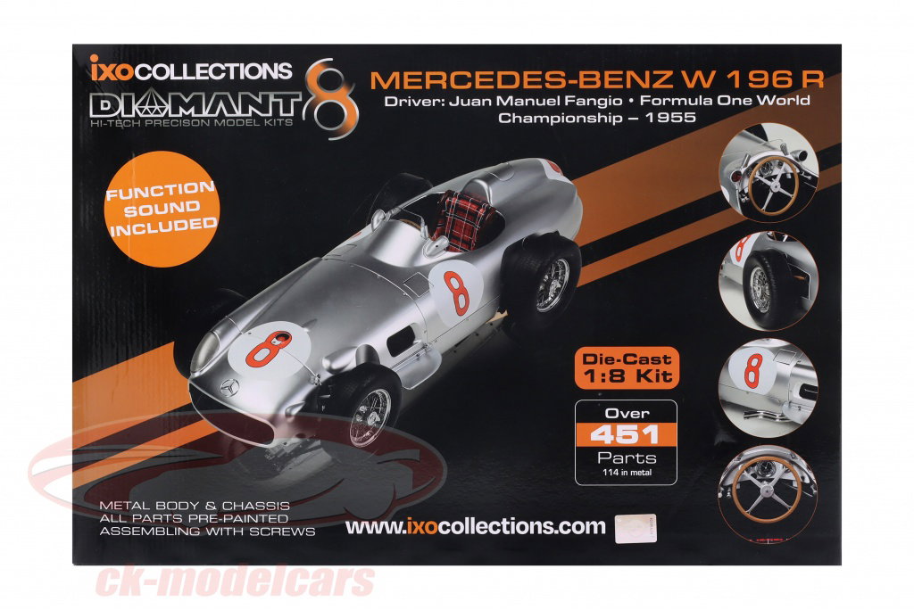 Ixo 1:8 J.M. Fangio Mercedes-Benz W196 #8 Formula 1 World Champion
