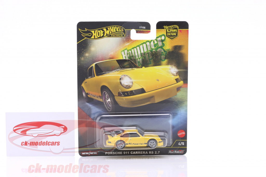 HotWheels 1:64 Porsche 911 Carrera RS 2.7 yellow HRW07 model car