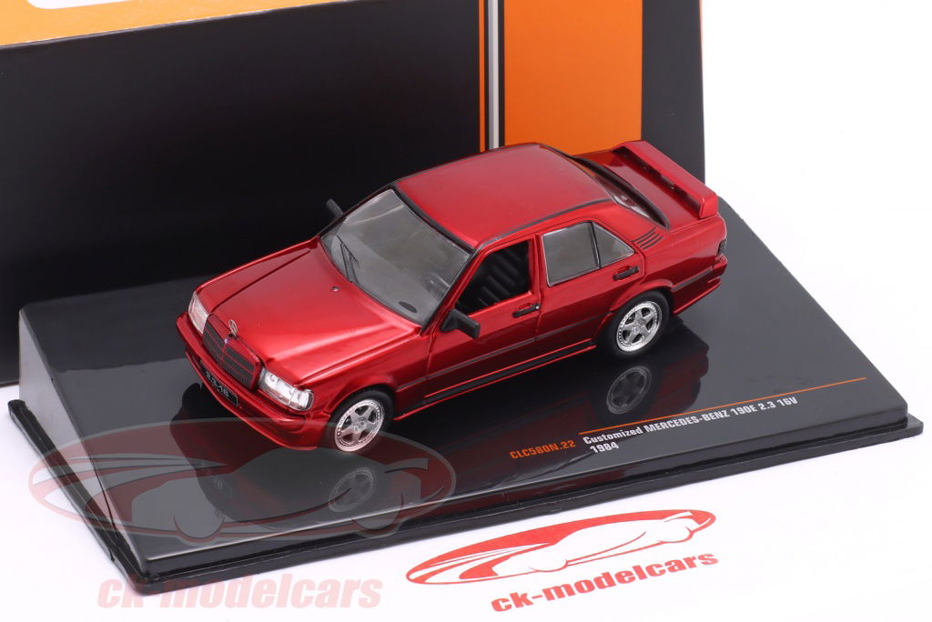 SOLIDO製 1/43 ベンツ190SL メタリック赤 Ixo 1:43 Mercedes-Benz 190E Custom 建設年 1984 赤 CLC580N.22