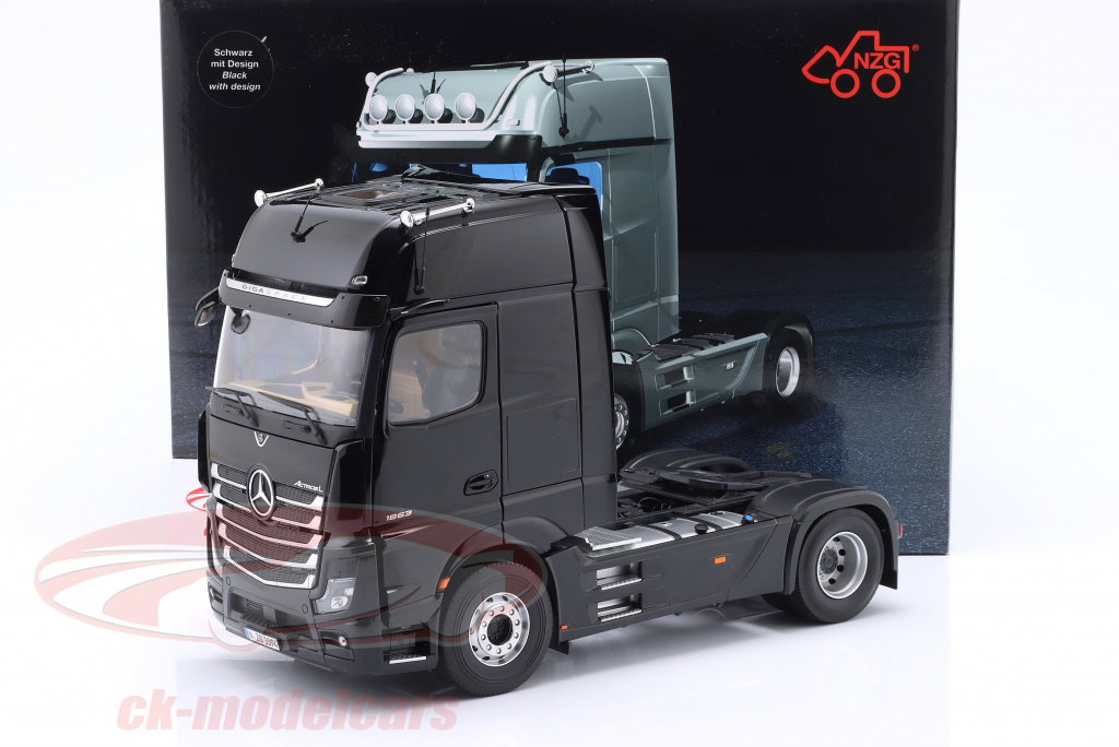 NZG 1:18 Mercedes-Benz Actros L black with design 1094/51 model
